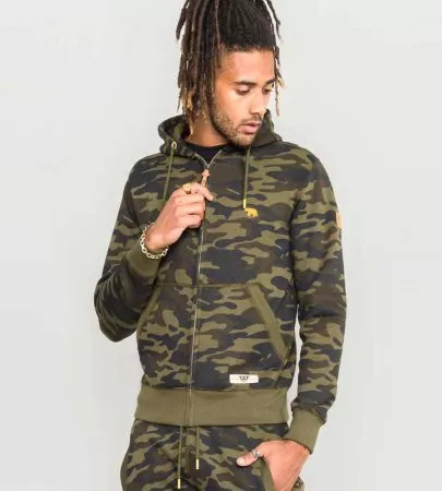 Mens camo zip outlet hoodie